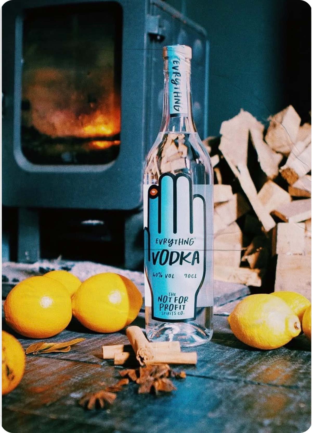 EVRYTHNG Vodka bottle close-up